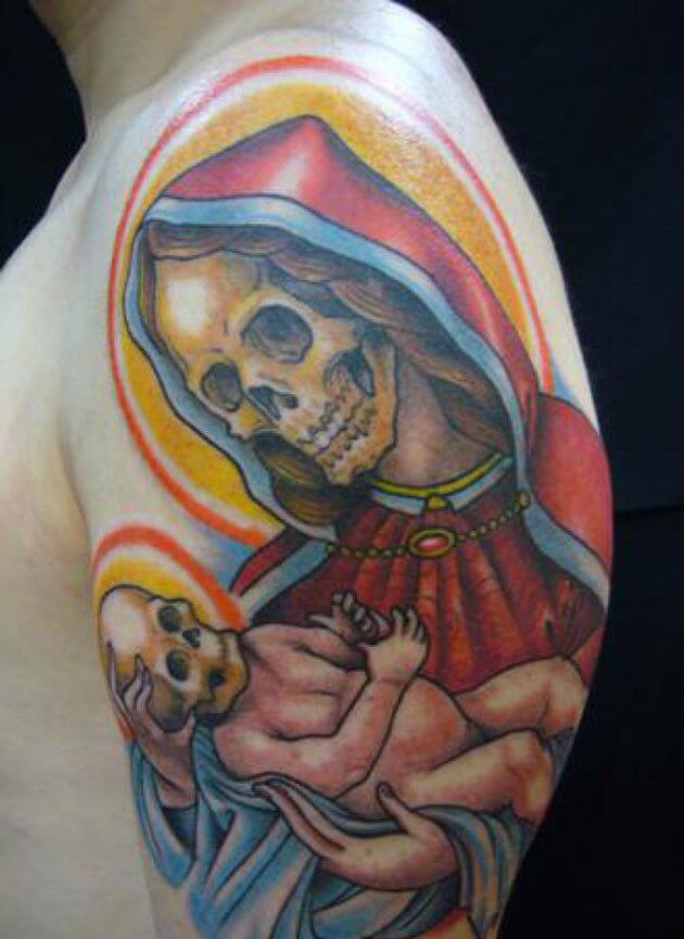 tatuajes de la santa muerte a color