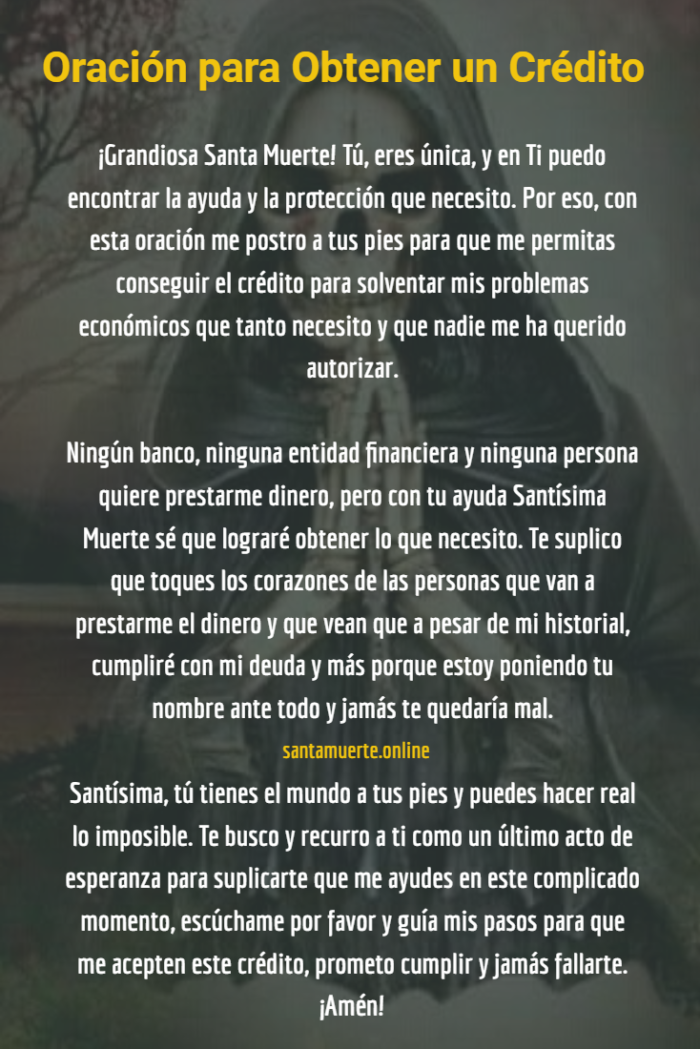 Oración para obtener un crédito