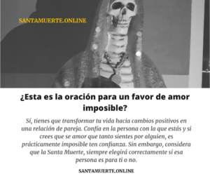 Oración para pedir un favor de amor a la Santa Muerte | ¡Poderosa!