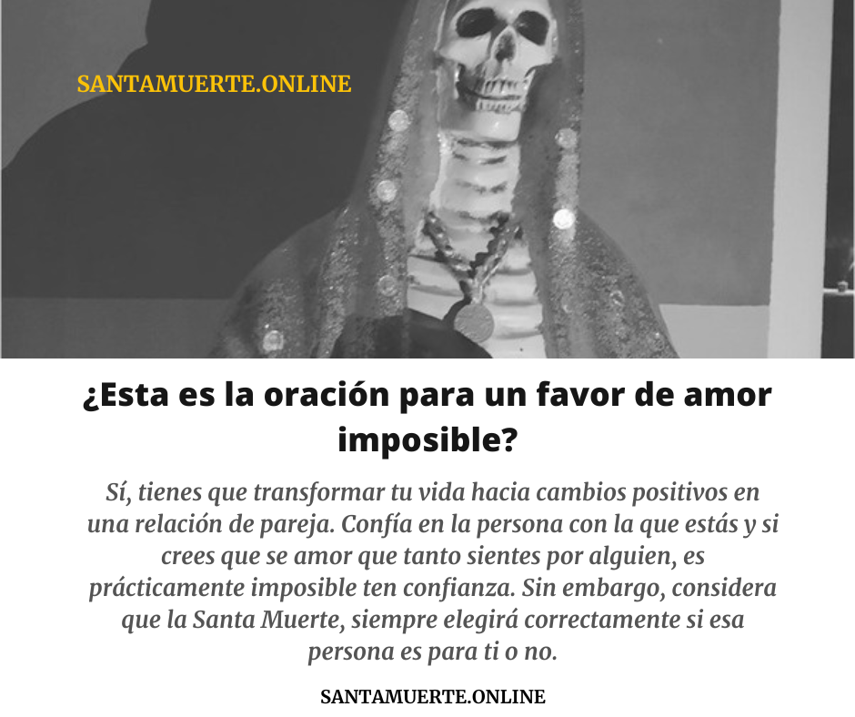 Oración para pedir un favor de amor a la Santa Muerte | ¡Poderosa!